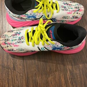 Asics Floral Print Sneakers with Pink and Yellow Accents